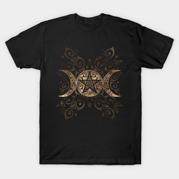 Triple Moon Goddess pentagram ornament T-Shirt by Nartissima